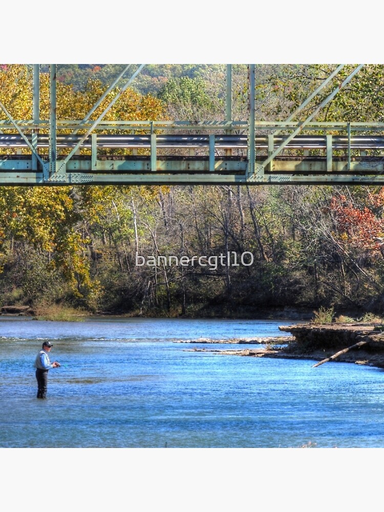 "Fishing on the Illinois River, Tahlequah Oklahoma" Throw Pillow for