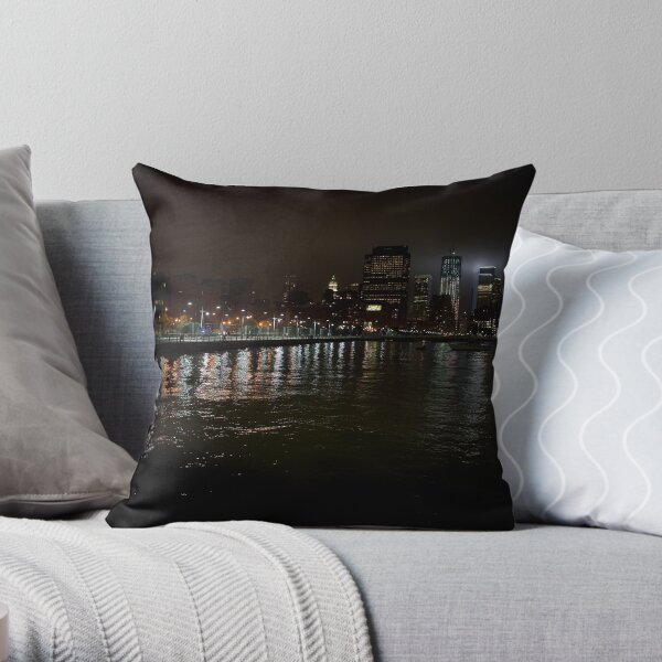 Lights on the Hudson Throw Pillow