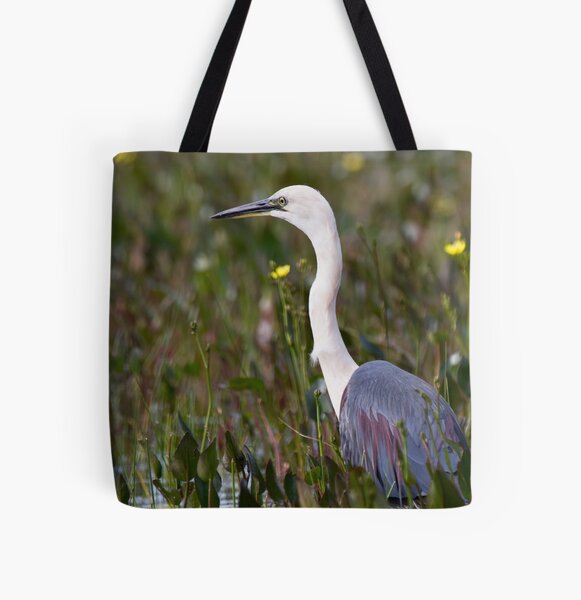 White-necked Heron All Over Print Tote Bag