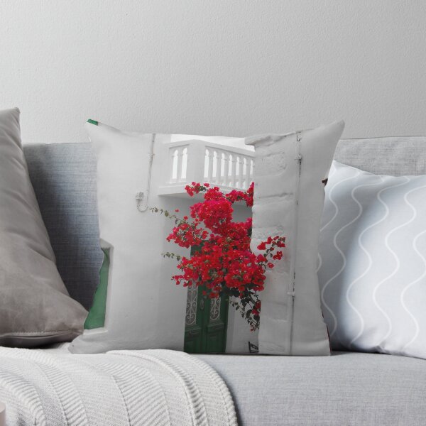 Item preview, Greek Island street and flowers designed and sold by SlavicaB.
