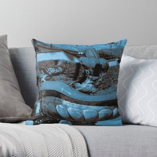 Bird Bath Trip Throw Pillow