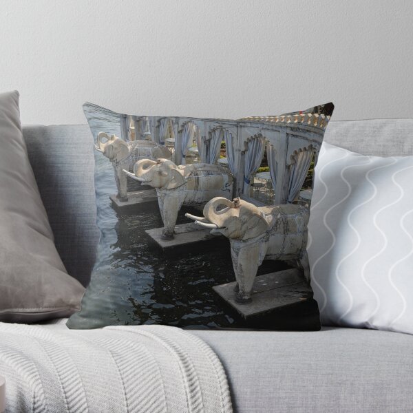 Marble Elephants Throw Pillow
