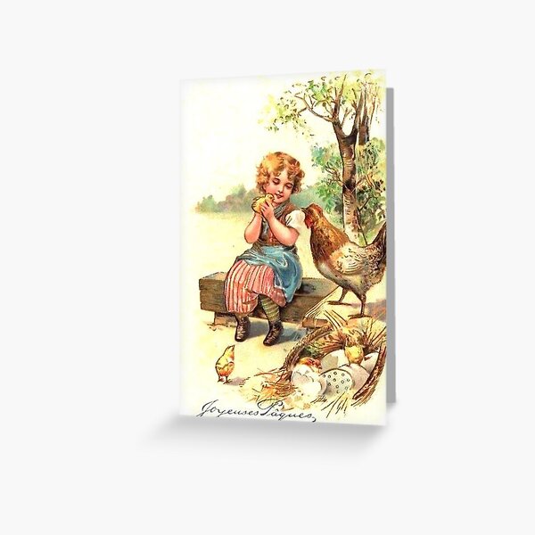Artikel-Vorschau von Vintage Retro französische Ostern-Karte, designt und verkauft von RBEnt.