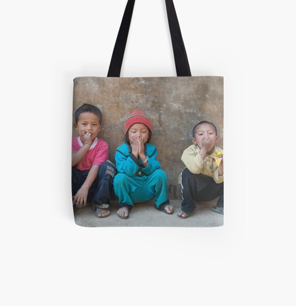 Hear no evil, see no evil, speak no evil.... All Over Print Tote Bag