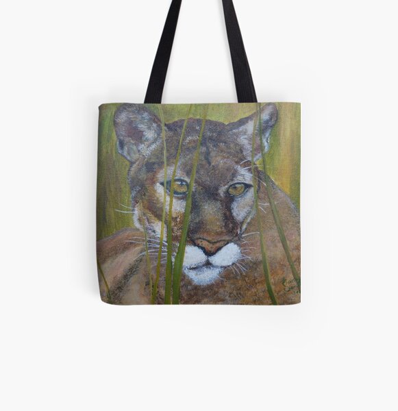 Cougar in the field All Over Print Tote Bag