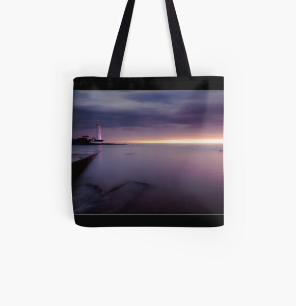 St Mary's Lighthouse All Over Print Tote Bag