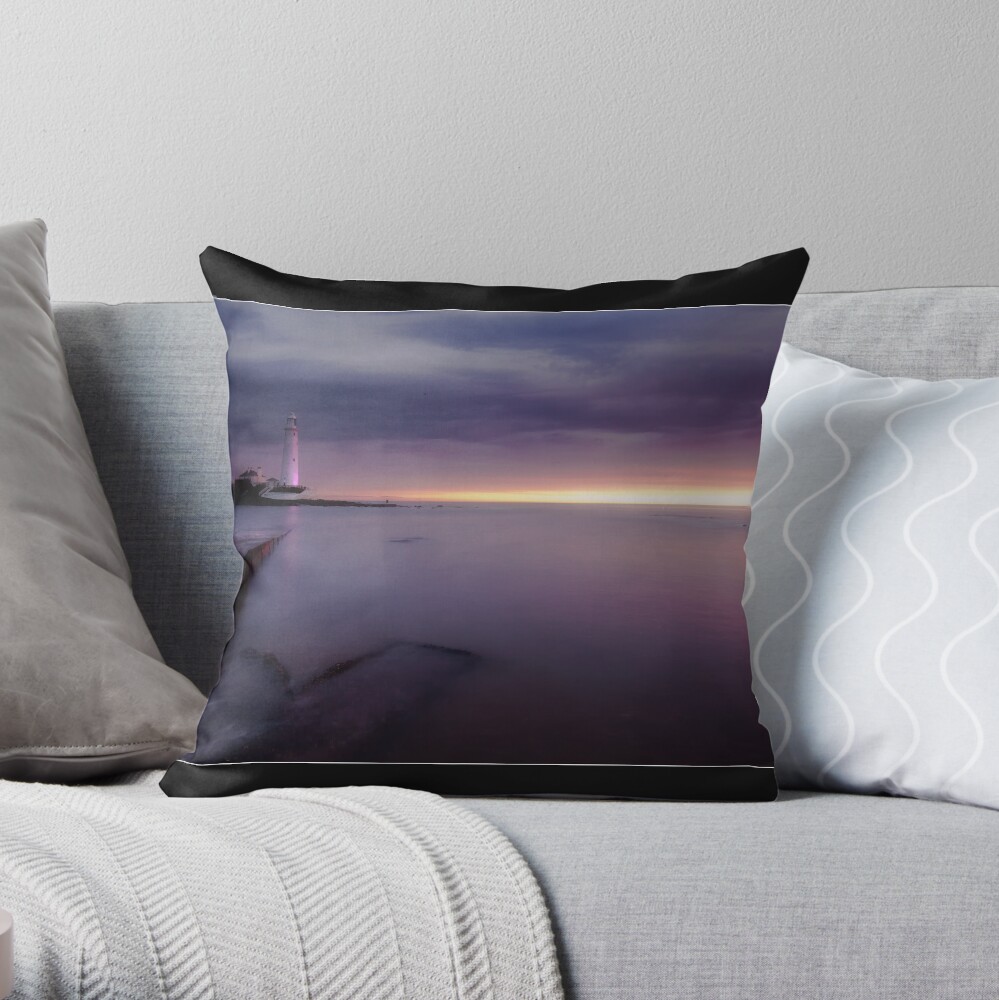 St Mary's Lighthouse Throw Pillow