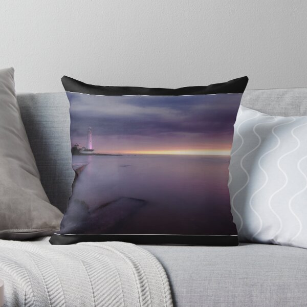 St Mary's Lighthouse Throw Pillow