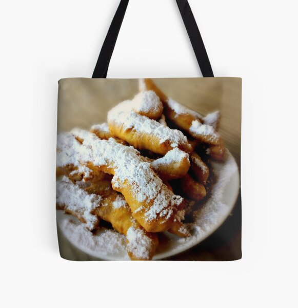 FREE PERSONALIZATION Louisiana Beignets Embroidered Shirt Mardi Gras NOLA Cafe Orleans Coffee Stand Donuts Doughnuts Tote Bag Sketch