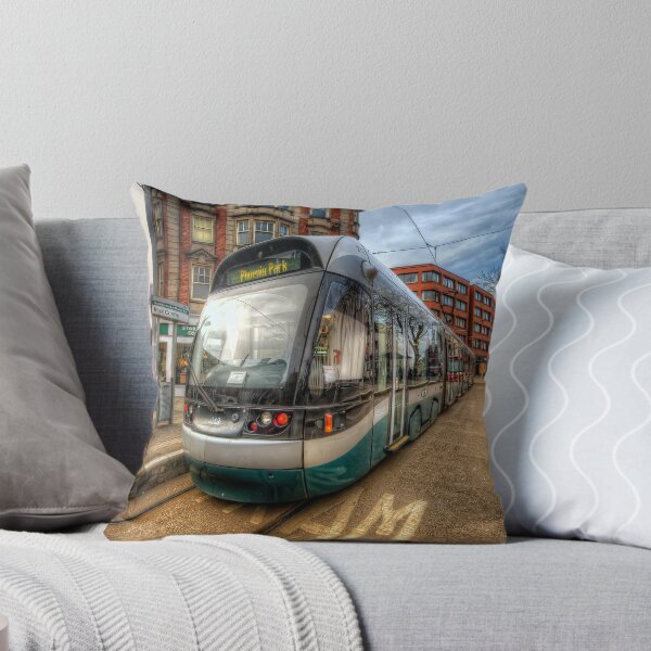 Nottingham Tram Throw Pillow