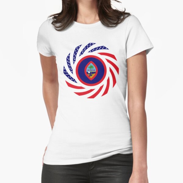 Guamanian American Multinational Patriot Flag Series Fitted T-Shirt