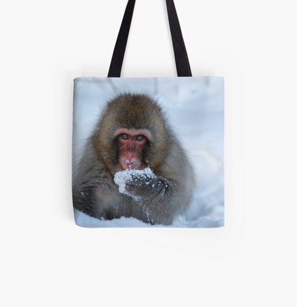 Snowy monkey All Over Print Tote Bag