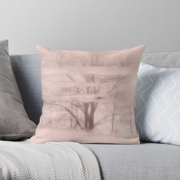 Winter reflections in rose Throw Pillow