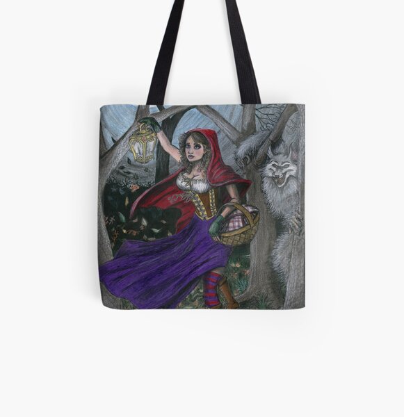 Little Red and the Big Bad Wolf All Over Print Tote Bag