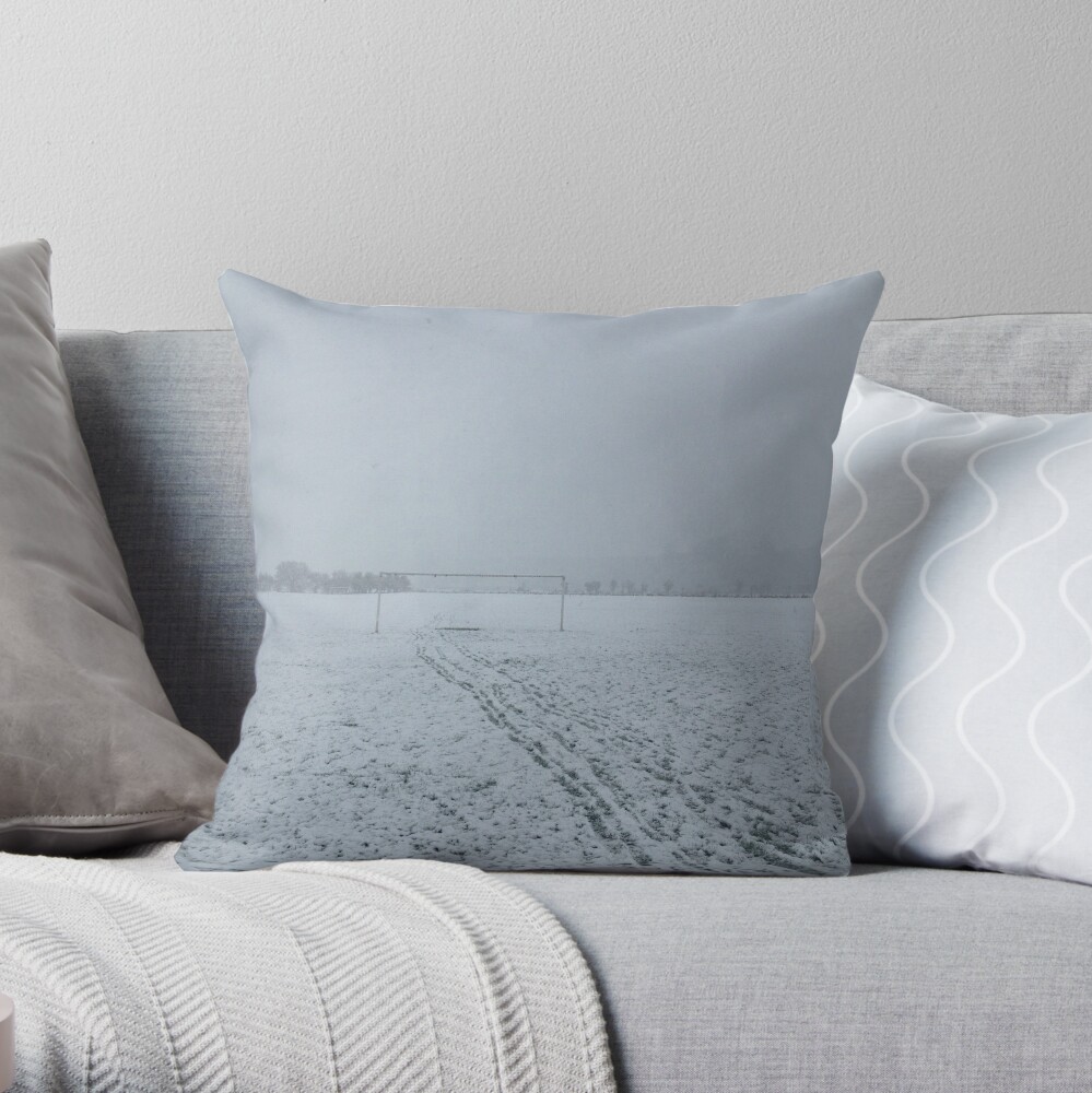 Football pitch. Snow Throw Pillow