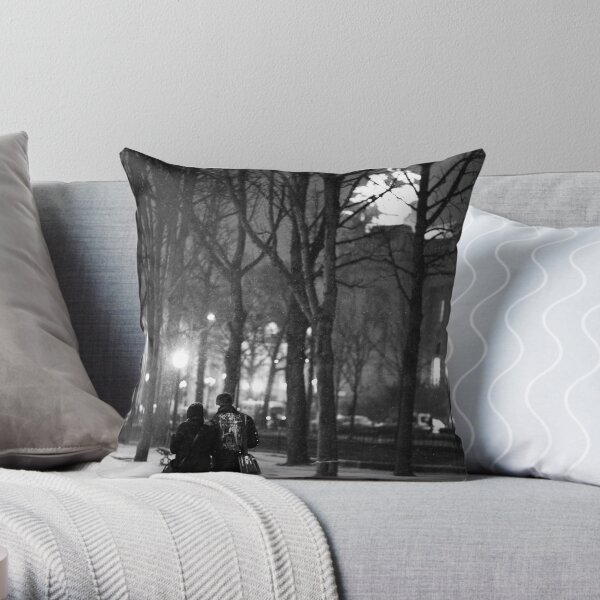 From Paris with Snow Throw Pillow