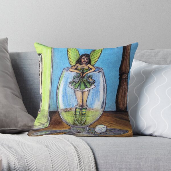 The Green Fairy Throw Pillow