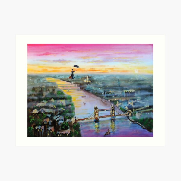 Mary Poppins London Up to the highest height Art Print