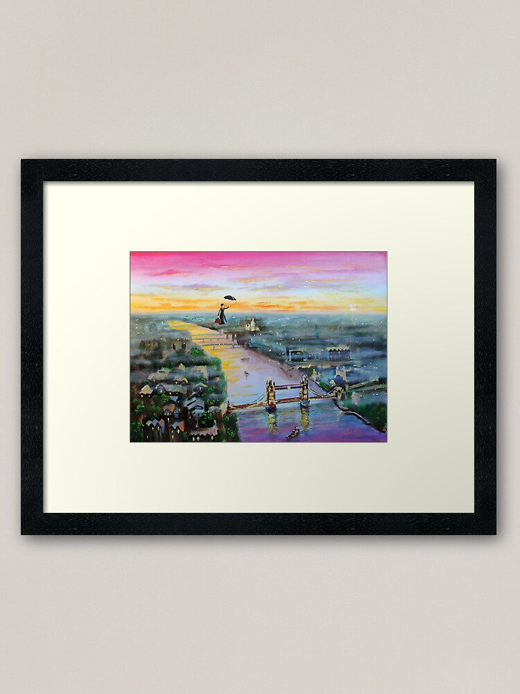 Alternate view of Mary Poppins London Up to the highest height Framed Art Print