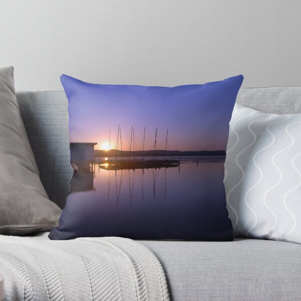 The boat house Throw Pillow