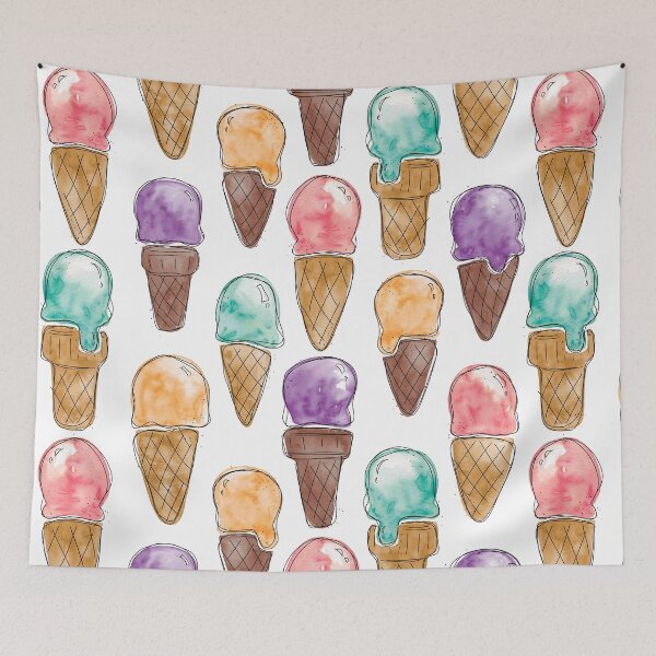 Item preview, Watercolour Ice Creams | Purple, Mint and Peach Palette designed and sold by RebeccaFlaherty.