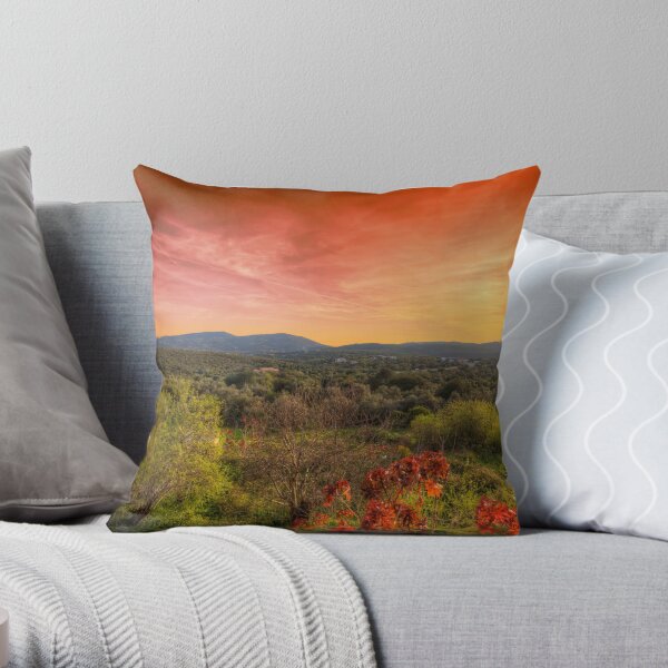 Sao Bras de Alportel Sunset Throw Pillow