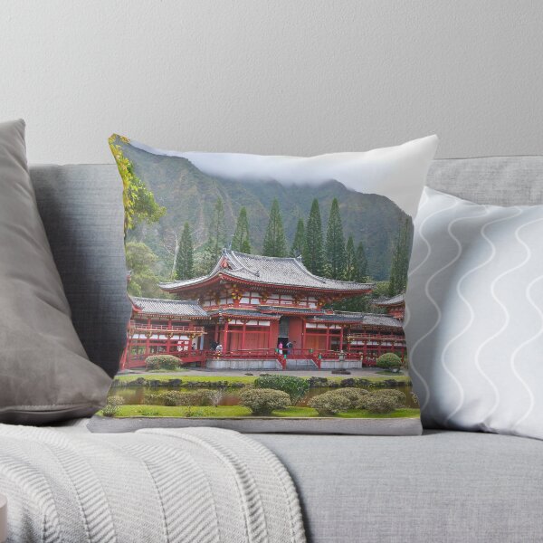 Byodo-In Japanese Temple Throw Pillow
