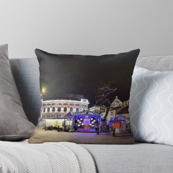 Item preview, Doma square panorama at night, Riga, Latvia in Christmas designed and sold by paulsrphoto.