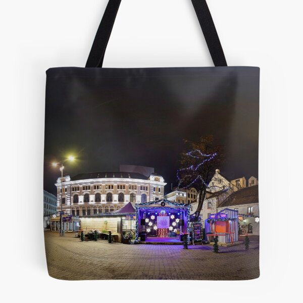 Item preview, Doma square panorama at night, Riga, Latvia in Christmas designed and sold by paulsrphoto.