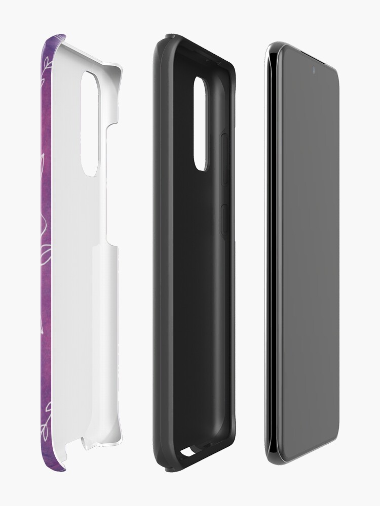 Alternate view of Purple Typography Quote Floral Botanical Illustration Artwork Art Print Case & Skin for Samsung Galaxy