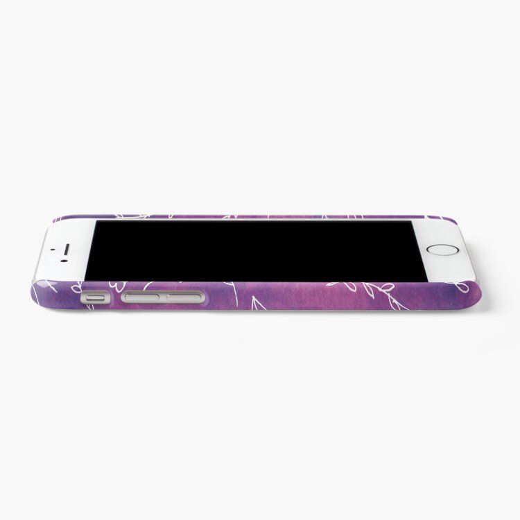 Alternate view of Purple Typography Quote Floral Botanical Illustration Artwork Art Print iPhone Case & Cover