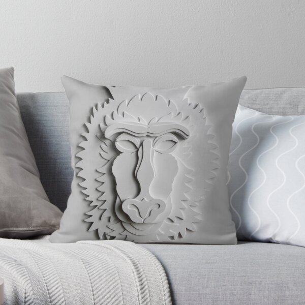 "Mandrill King" Throw Pillow
