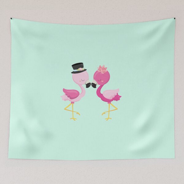 Artikelvorschau, Mr. & Mrs. Flamingo - Chibi - Kawaii entworfen und verkauft von dyutiart.