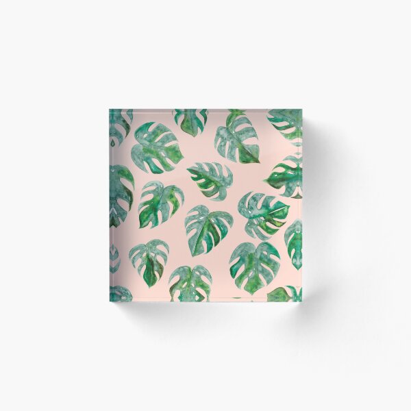Item preview, Tropical Monstera Leaf Pattern | Pink Background designed and sold by RebeccaFlaherty.