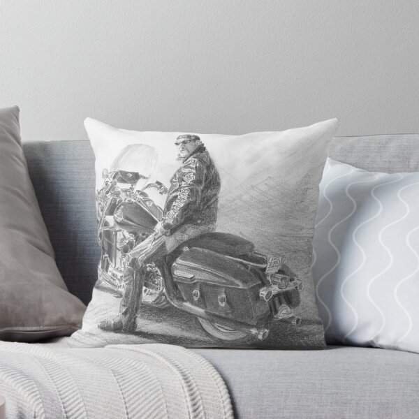 Item preview, Harley bike and rider drawing designed and sold by mike theuer.