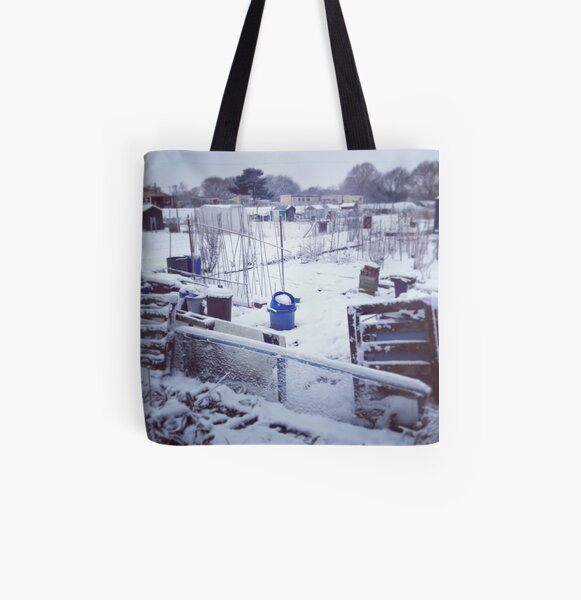 Snowy Allotments All Over Print Tote Bag