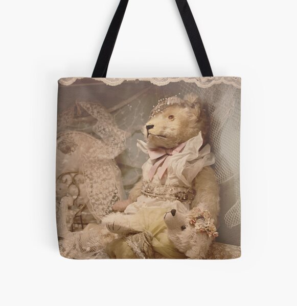 Teddybears in lace All Over Print Tote Bag