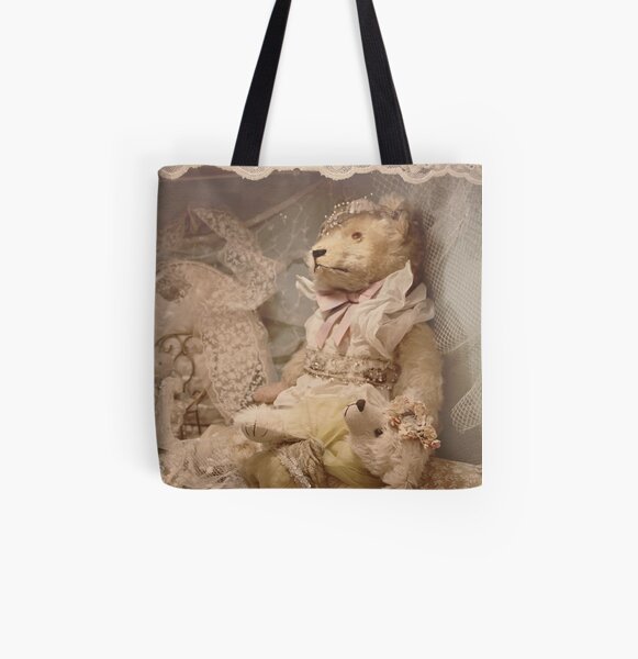 Teddybears in lace All Over Print Tote Bag