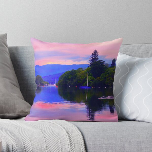 Sunrise Over Lake Windermere Throw Pillow