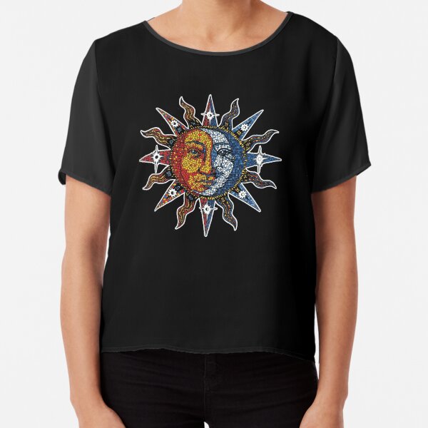 Celestial Mosaic Sun/Moon Chiffon Top