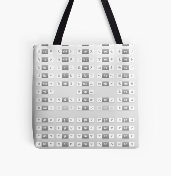 "Japanese hiragana & katakana cheat sheet & poster" Tote Bag by seifip