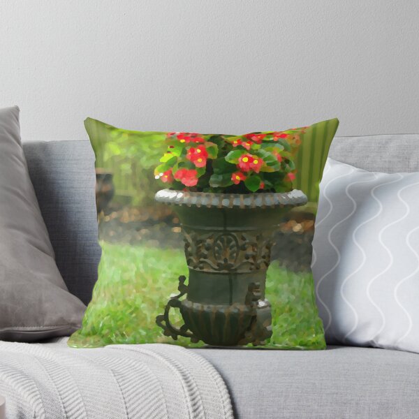 Item preview, Garden Vase with Red Begonia Flowers designed and sold by Arteffecting.