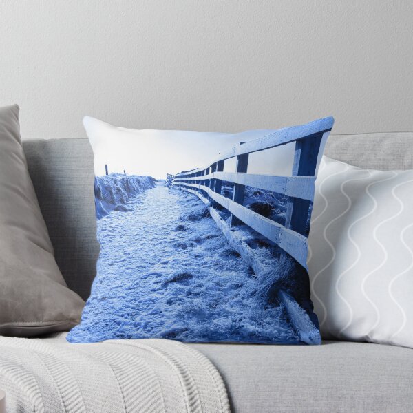 Item preview, snow covered path on cliff fenced walk designed and sold by morrbyte.