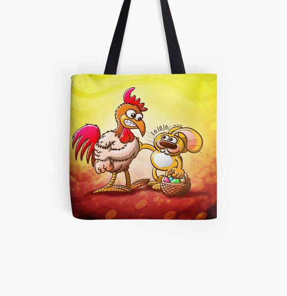 Easter Bunny in Trouble All Over Print Tote Bag