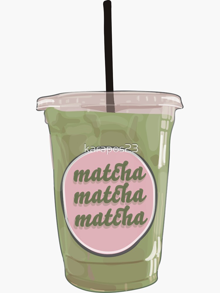 Cafe Drink Stickers Pink Drink, Iced Matcha Latte, Caramel Cloud