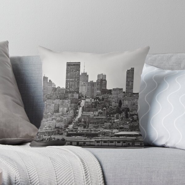 Hills of San Francisco - California, USA Throw Pillow