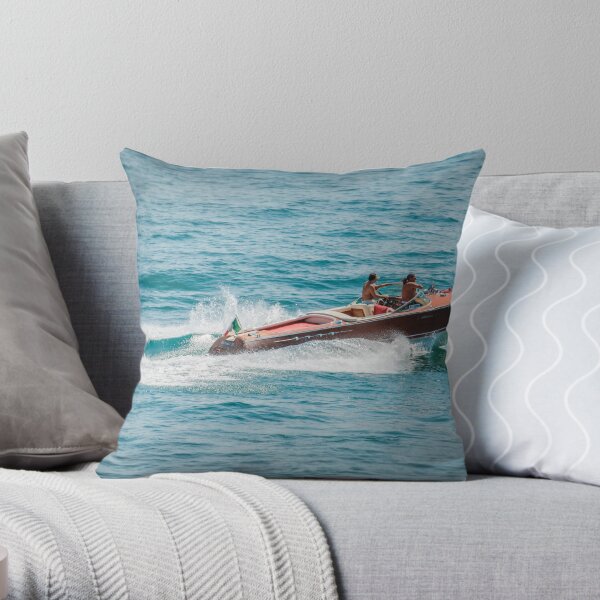 boat on the lago maggiore (003) Throw Pillow
