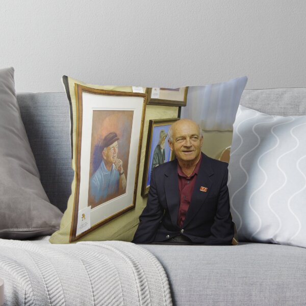 Ted with his portrait Throw Pillow