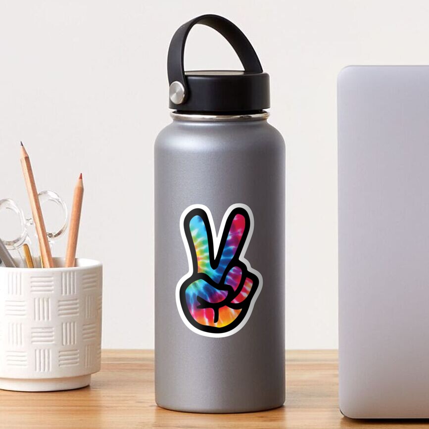 Tie Dye Peace Sign Sticker For Sale By Jaylajones Redbubble 