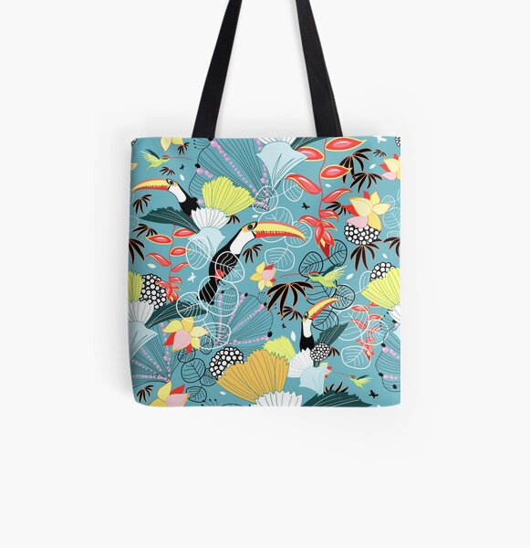 tropical birds All Over Print Tote Bag
